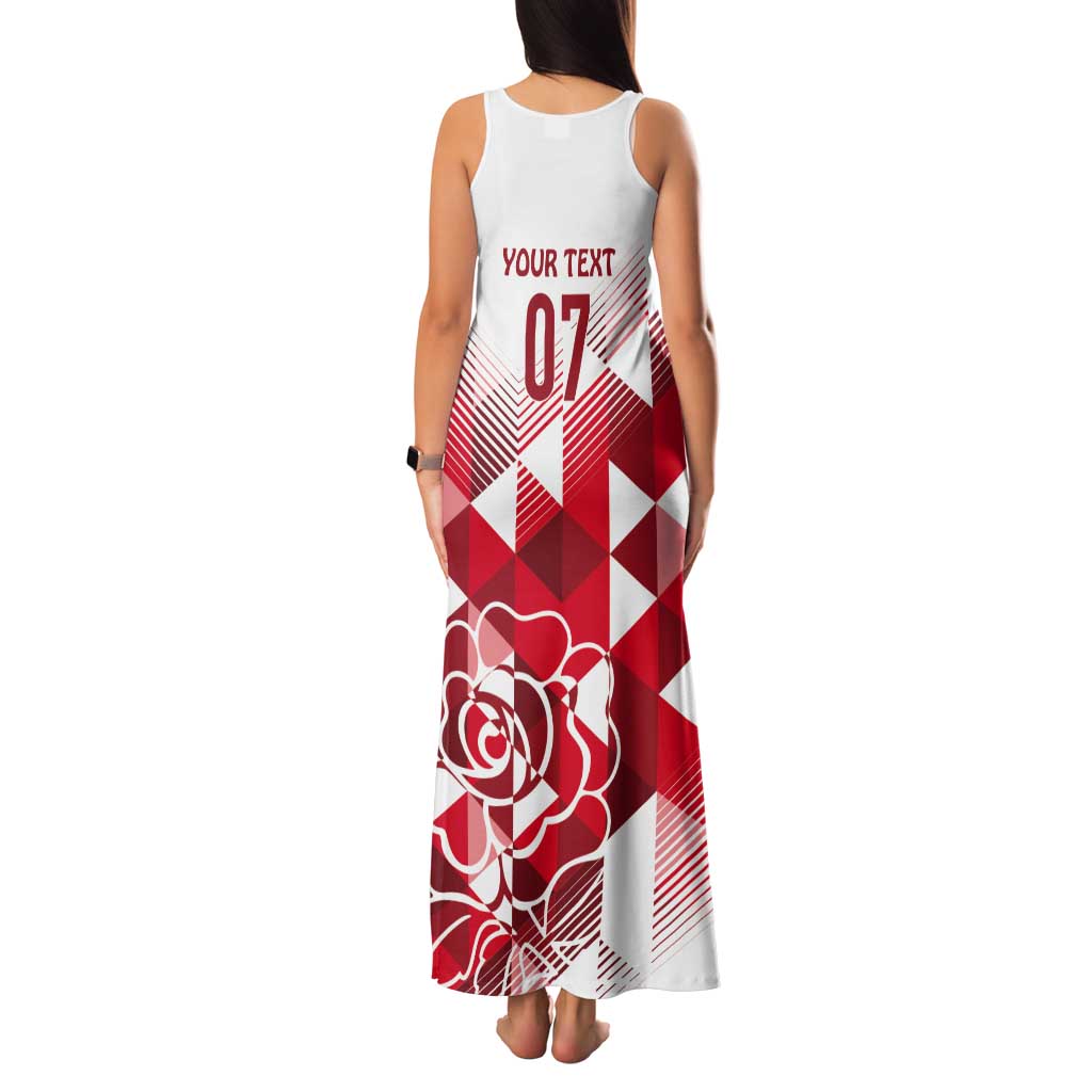 England Rugby Custom Tank Maxi Dress Crystalised Red Rose - Wonder Print Shop