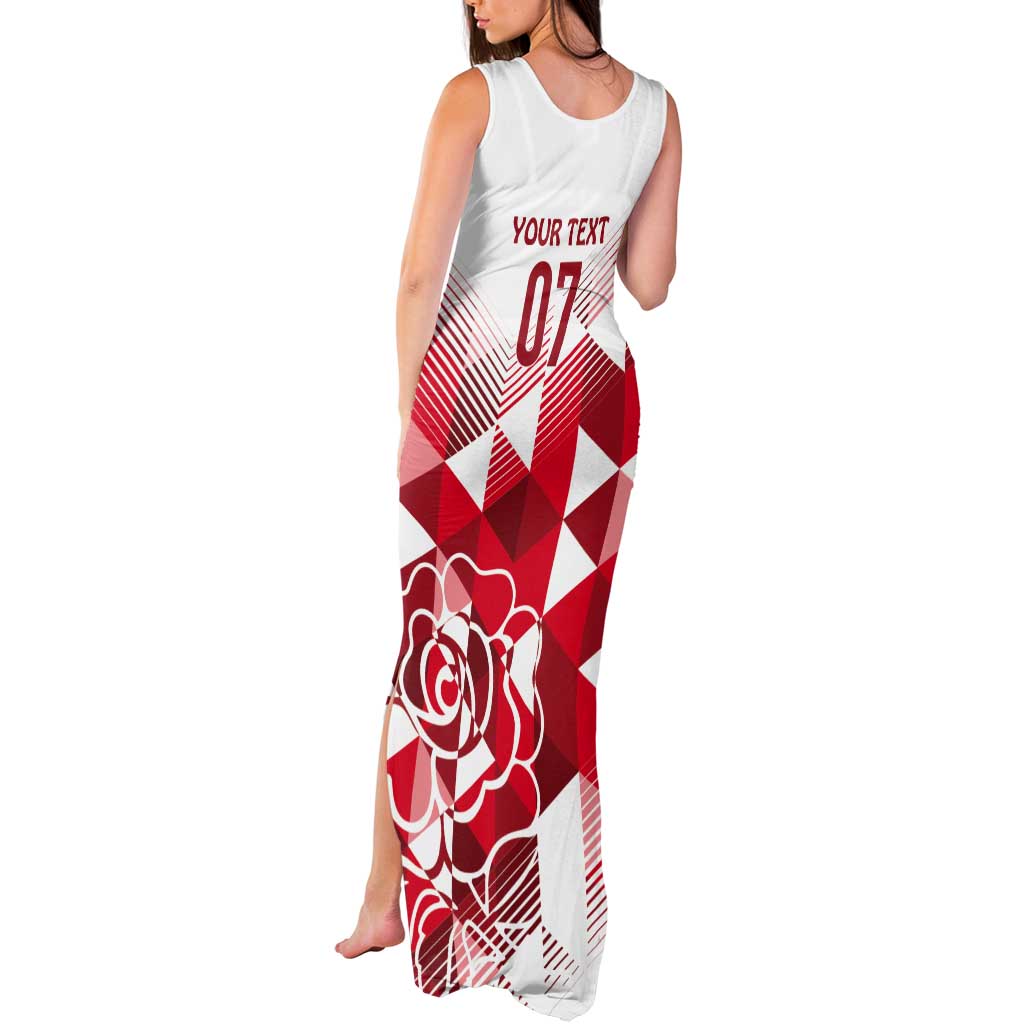 England Rugby Custom Tank Maxi Dress Crystalised Red Rose - Wonder Print Shop
