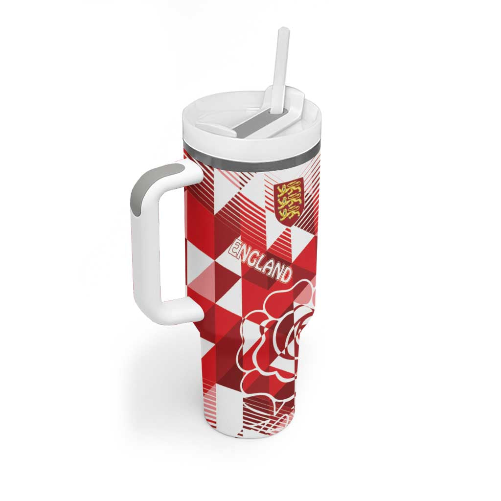 England Rugby Custom Tumbler With Handle Crystalised Red Rose - Wonder Print Shop