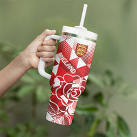 England Rugby Custom Tumbler With Handle Crystalised Red Rose - Wonder Print Shop