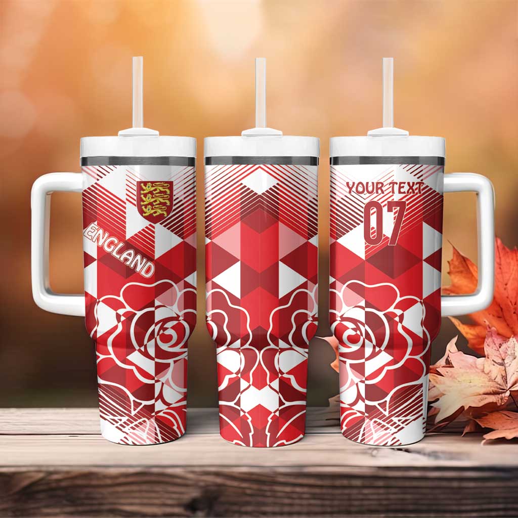 England Rugby Custom Tumbler With Handle Crystalised Red Rose - Wonder Print Shop