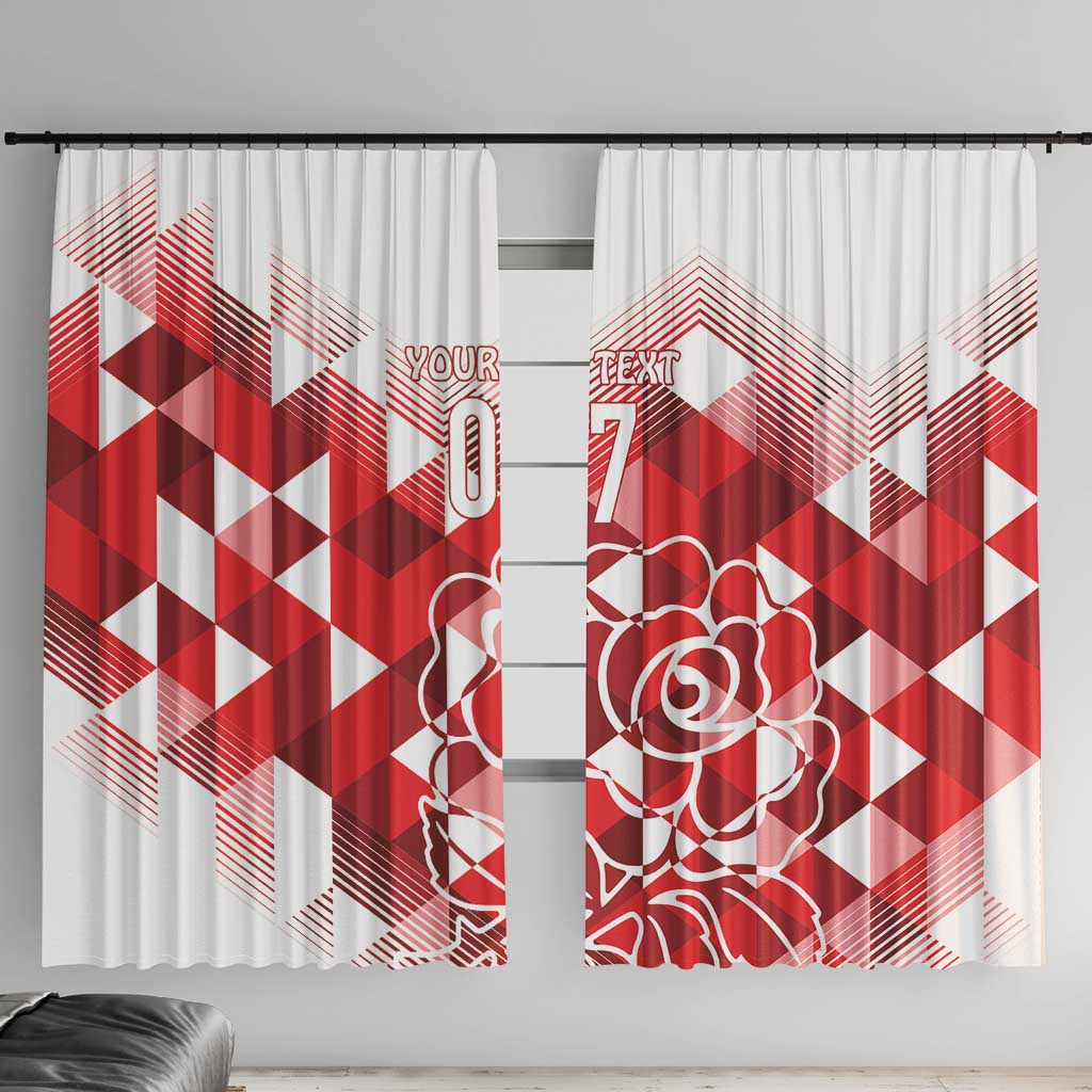 England Rugby Custom Window Curtain Crystalised Red Rose - Wonder Print Shop