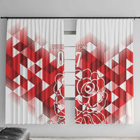 England Rugby Custom Window Curtain Crystalised Red Rose - Wonder Print Shop