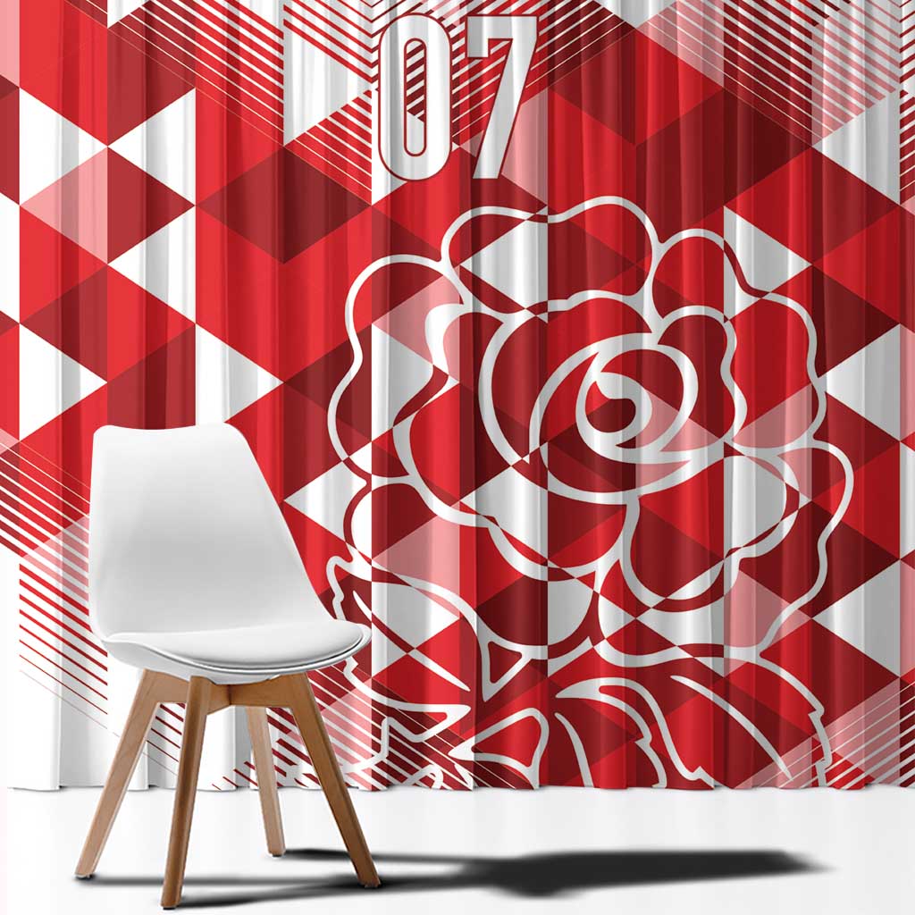 England Rugby Custom Window Curtain Crystalised Red Rose - Wonder Print Shop