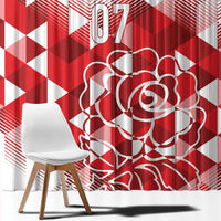 England Rugby Custom Window Curtain Crystalised Red Rose - Wonder Print Shop