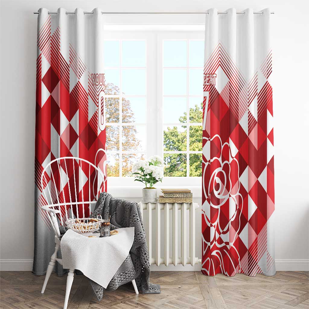 England Rugby Custom Window Curtain Crystalised Red Rose - Wonder Print Shop