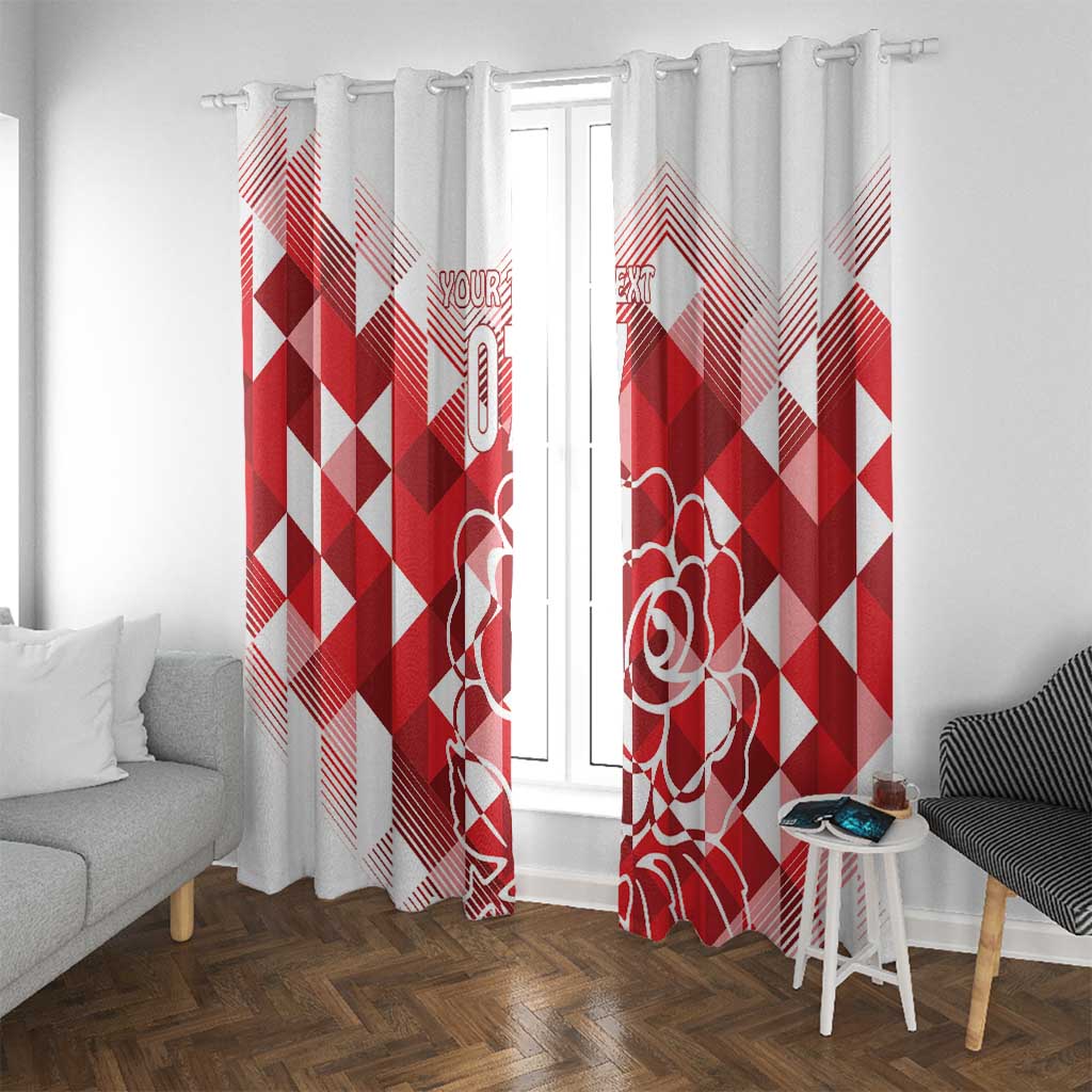 England Rugby Custom Window Curtain Crystalised Red Rose - Wonder Print Shop