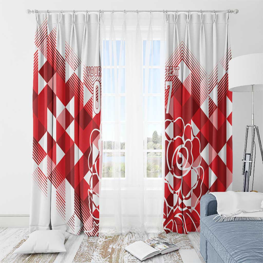 England Rugby Custom Window Curtain Crystalised Red Rose - Wonder Print Shop