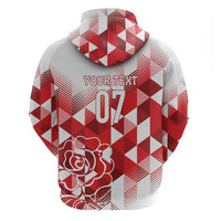 England Rugby Custom Zip Hoodie Crystalised Red Rose - Wonder Print Shop