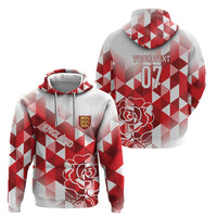 England Rugby Custom Zip Hoodie Crystalised Red Rose - Wonder Print Shop