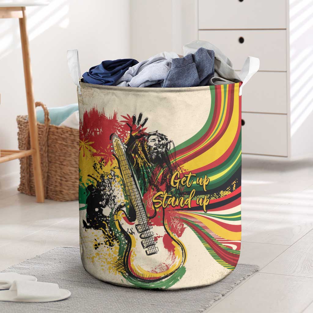 Reggae Soul B.Marley Grungy Laundry Basket Get Up Stand Up - Wonder Print Shop