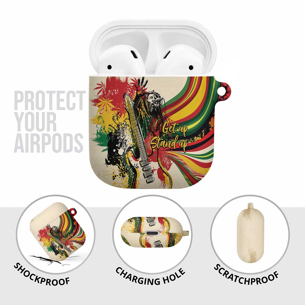Reggae Soul B.Marley Grungy AirPods Case Get Up Stand Up - Wonder Print Shop