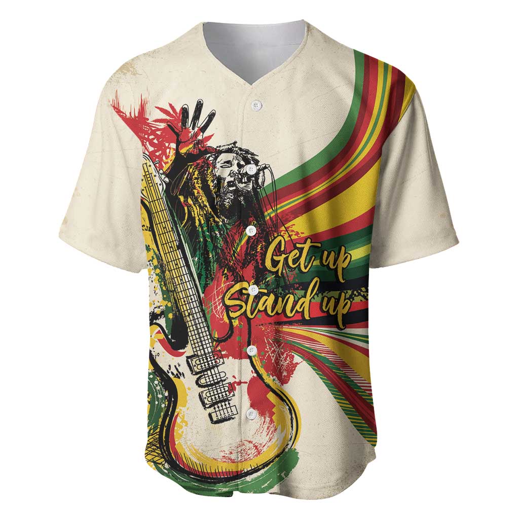 Reggae Soul B.Marley Grungy Baseball Jersey Get Up Stand Up - Wonder Print Shop