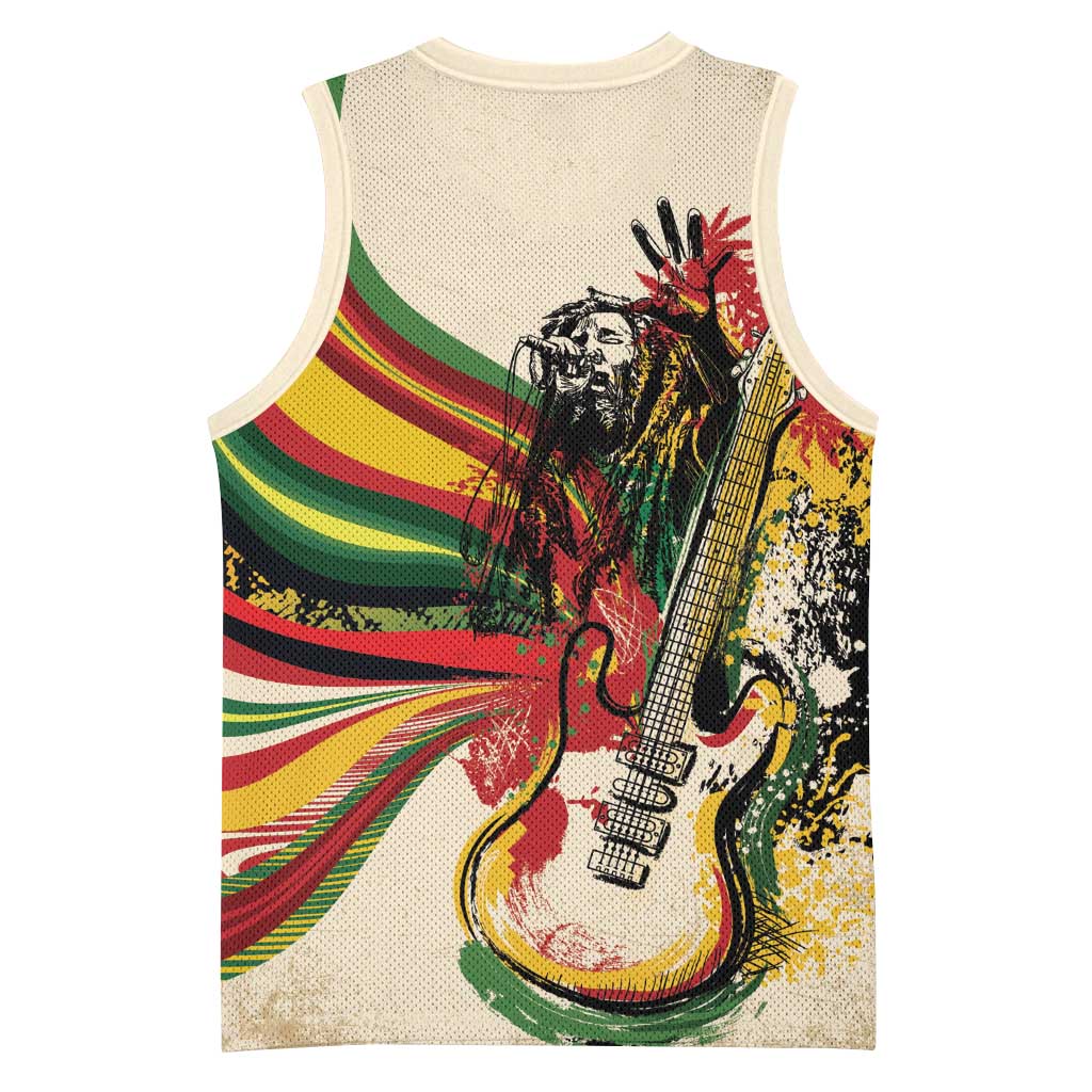 Reggae Soul B.Marley Grungy Basketball Jersey Get Up Stand Up - Wonder Print Shop