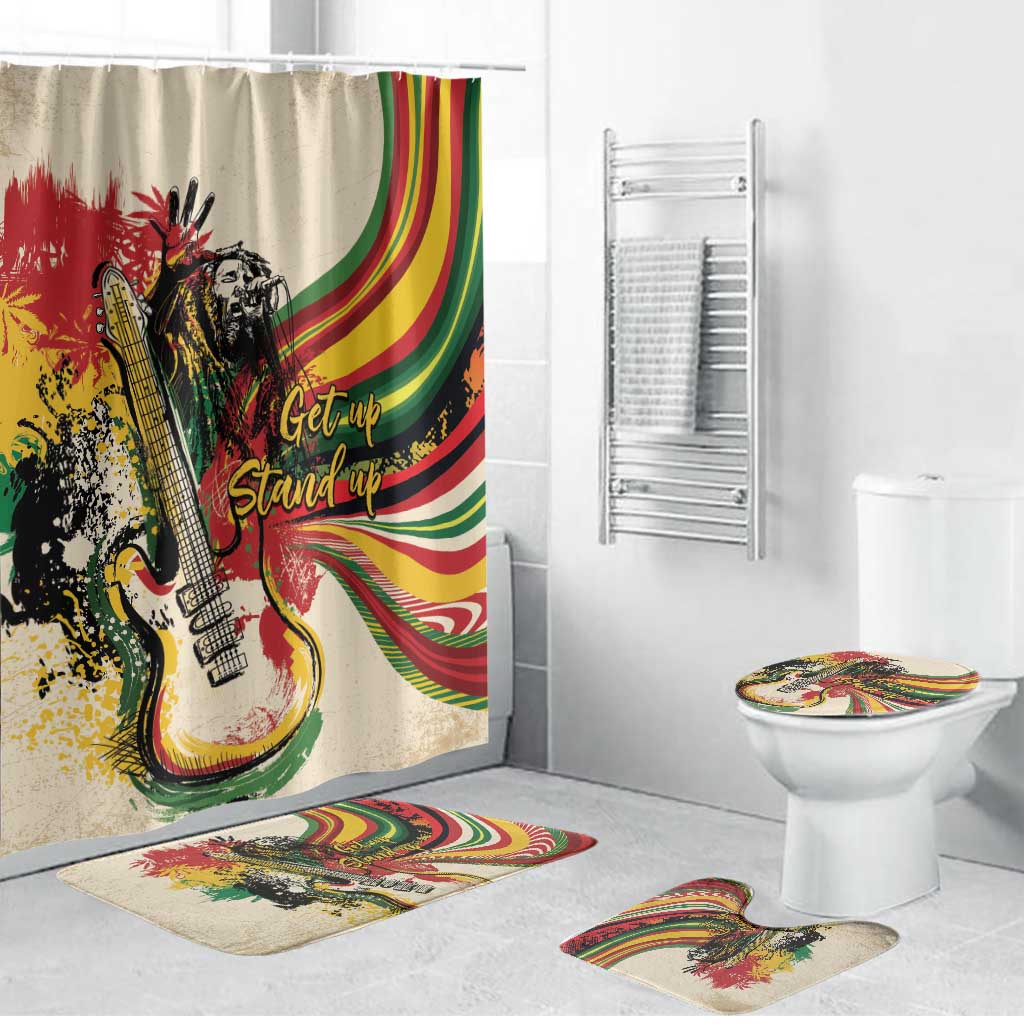Reggae Soul B.Marley Grungy Bathroom Set Get Up Stand Up - Wonder Print Shop