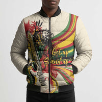 Reggae Soul B.Marley Grungy Bomber Puffer Jacket Get Up Stand Up - Wonder Print Shop