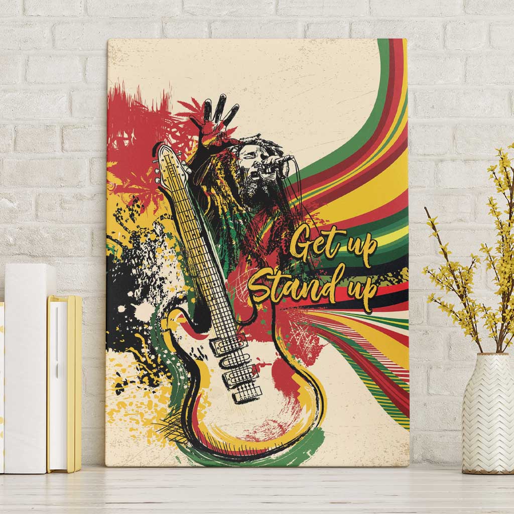 Reggae Soul B.Marley Grungy Canvas Wall Art Get Up Stand Up - Wonder Print Shop