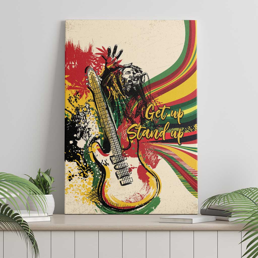 Reggae Soul B.Marley Grungy Canvas Wall Art Get Up Stand Up - Wonder Print Shop