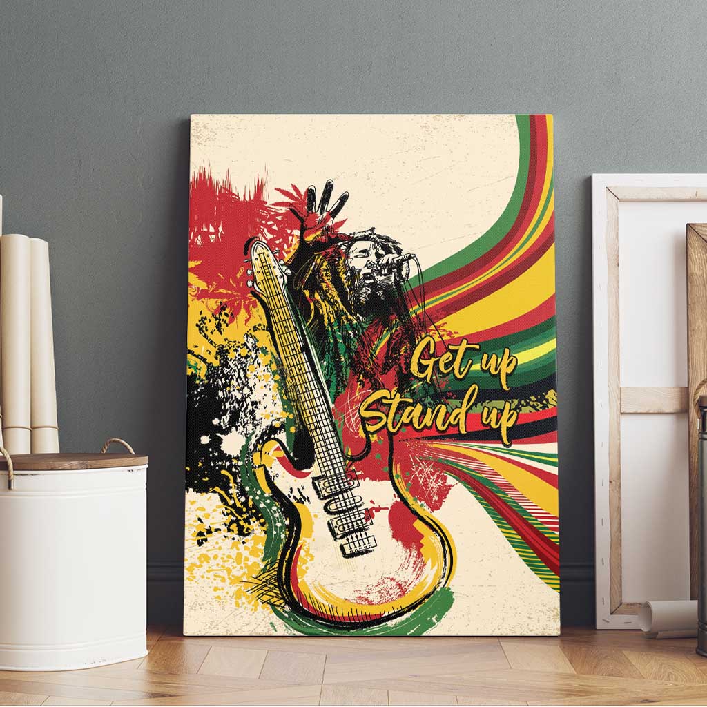 Reggae Soul B.Marley Grungy Canvas Wall Art Get Up Stand Up - Wonder Print Shop