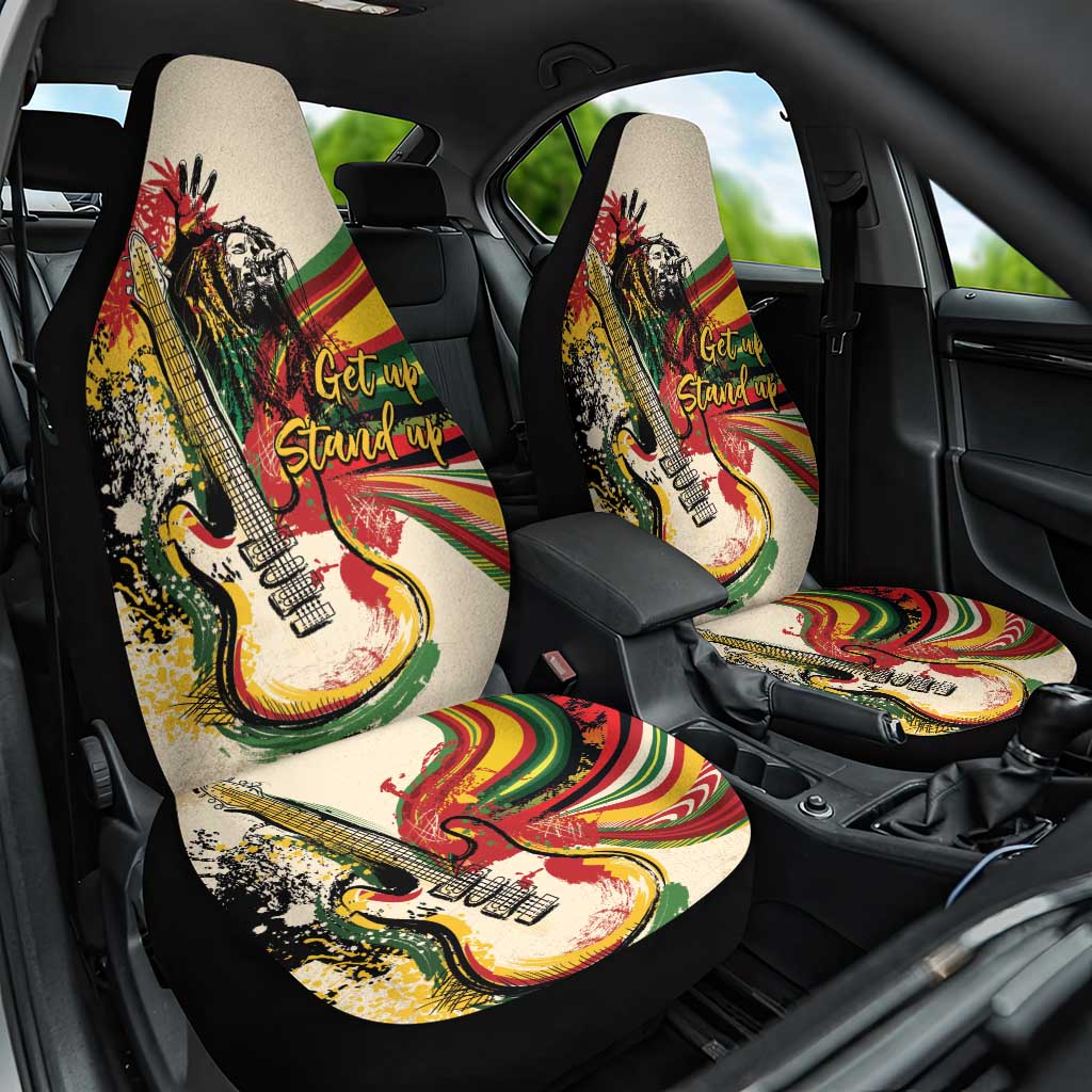 Reggae Soul B.Marley Grungy Car Seat Cover Get Up Stand Up - Wonder Print Shop