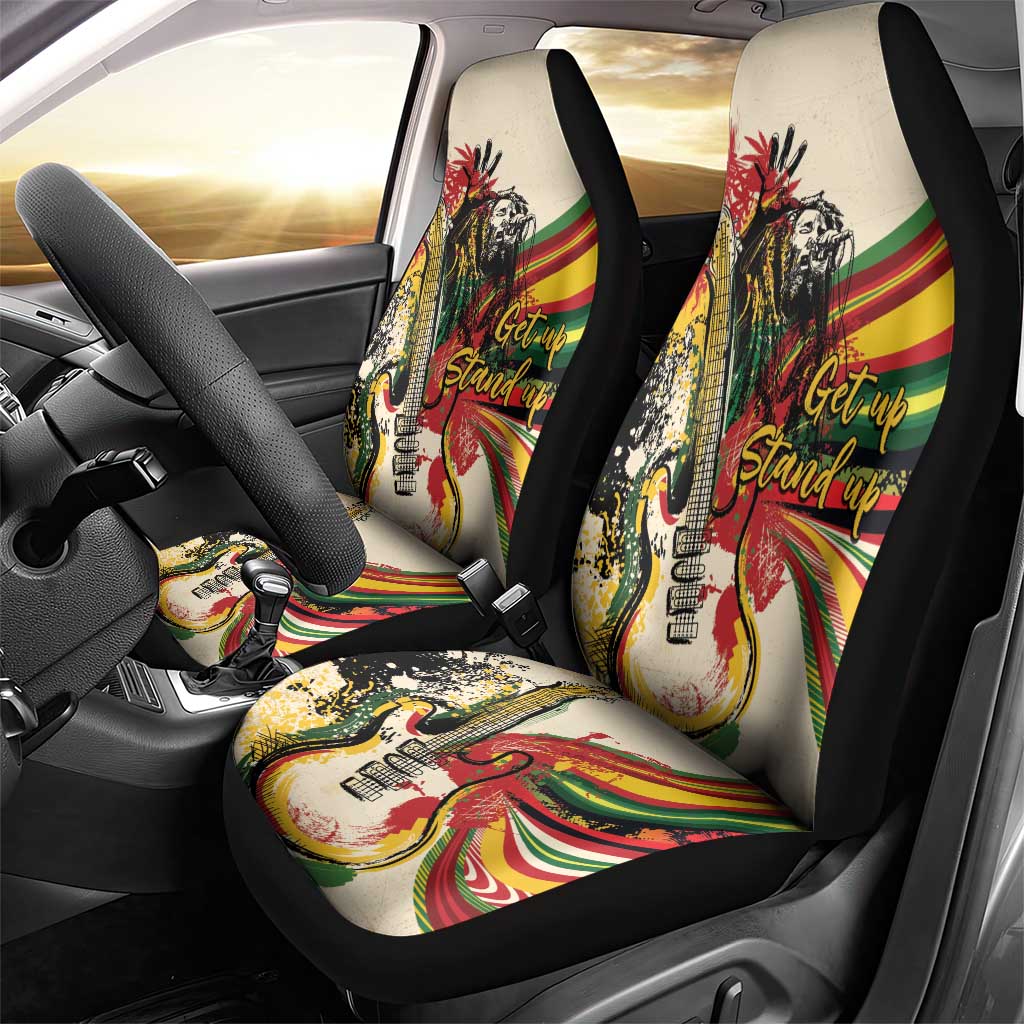Reggae Soul B.Marley Grungy Car Seat Cover Get Up Stand Up - Wonder Print Shop