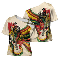 Reggae Soul B.Marley Grungy Cross Shoulder Shirt Get Up Stand Up - Wonder Print Shop