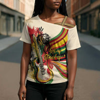Reggae Soul B.Marley Grungy Cross Shoulder Shirt Get Up Stand Up - Wonder Print Shop