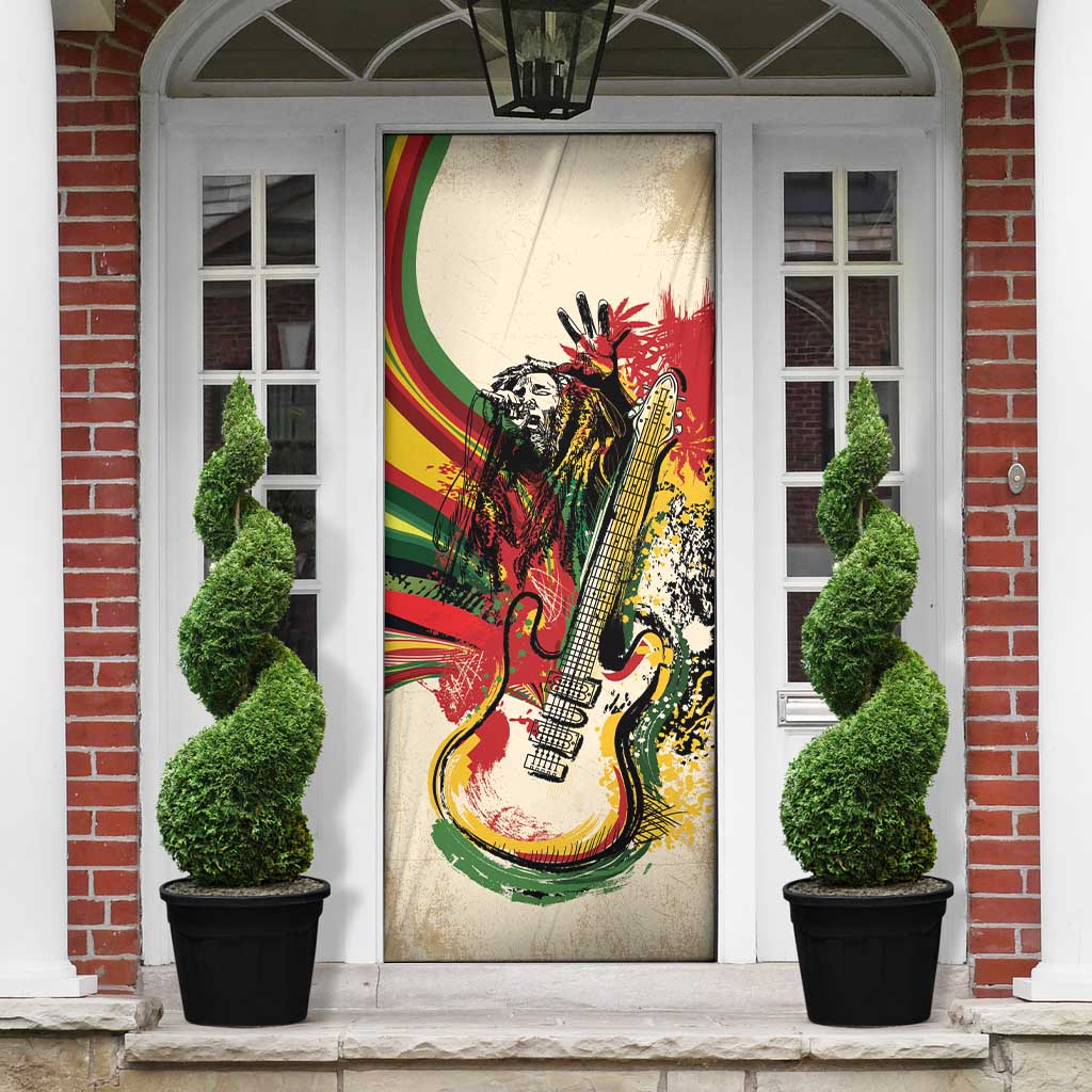 Reggae Soul B.Marley Grungy Door Cover Get Up Stand Up - Wonder Print Shop