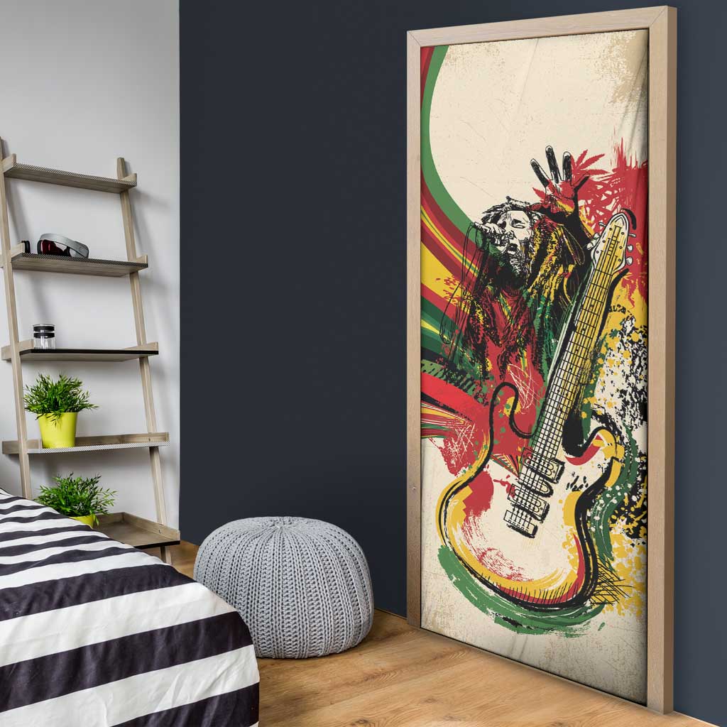 Reggae Soul B.Marley Grungy Door Cover Get Up Stand Up - Wonder Print Shop