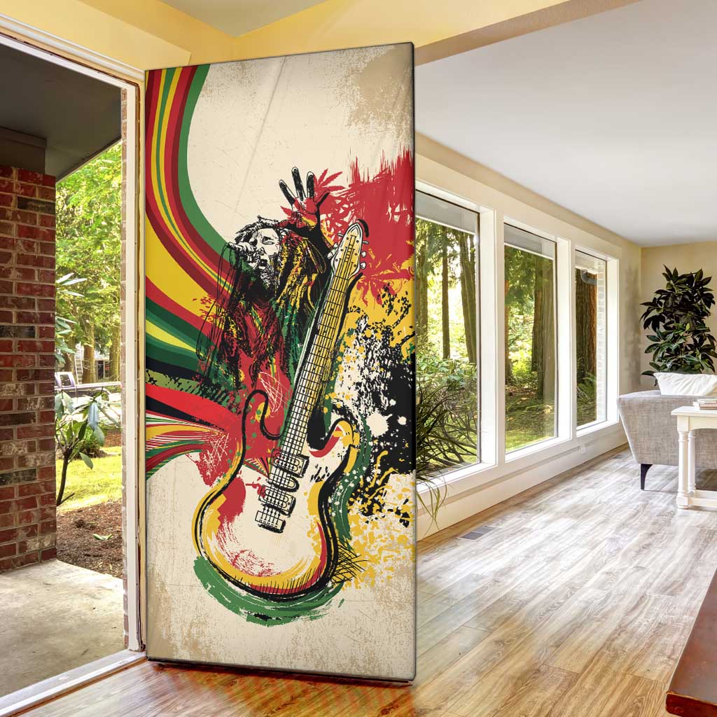 Reggae Soul B.Marley Grungy Door Cover Get Up Stand Up - Wonder Print Shop