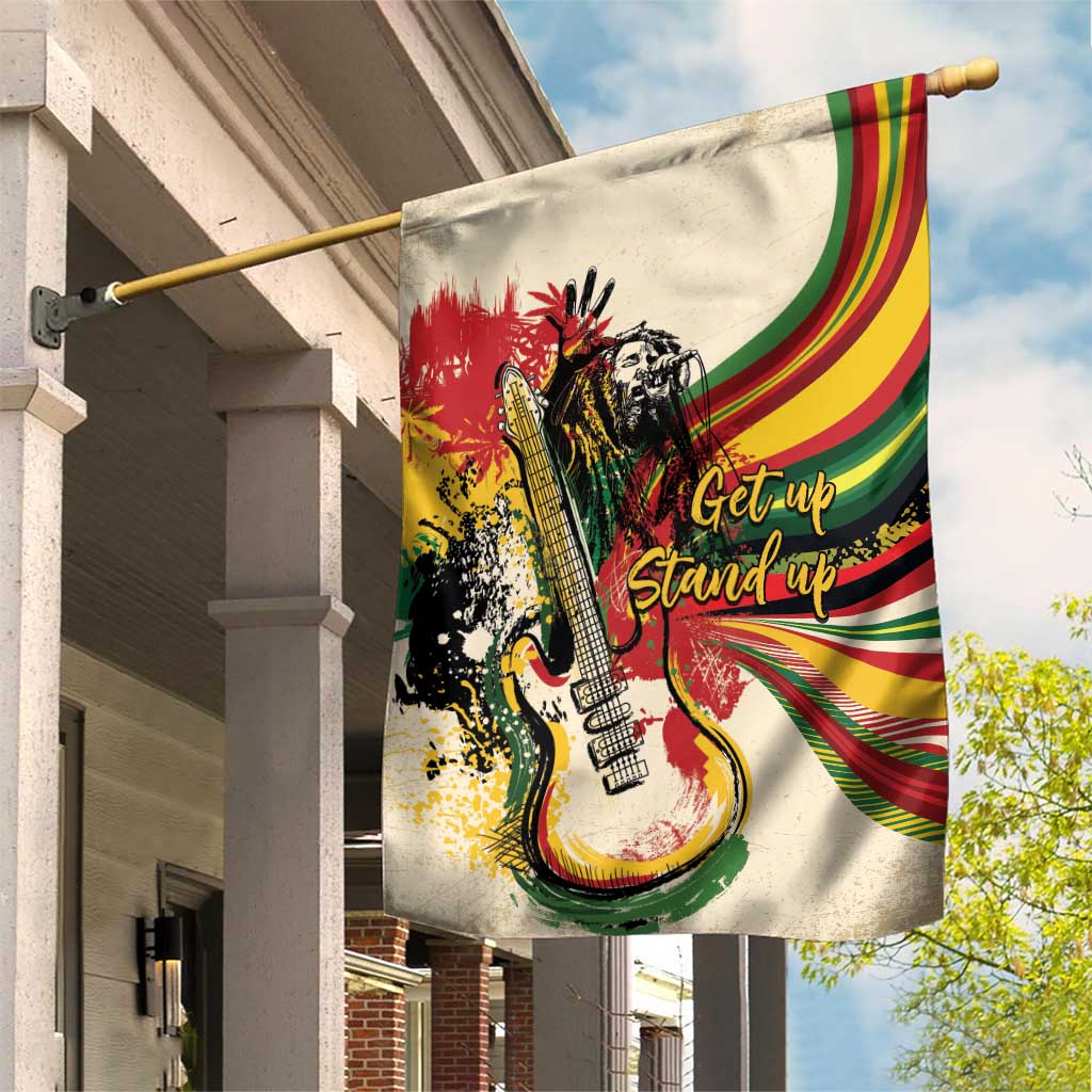 Reggae Soul B.Marley Grungy Garden Flag Get Up Stand Up - Wonder Print Shop