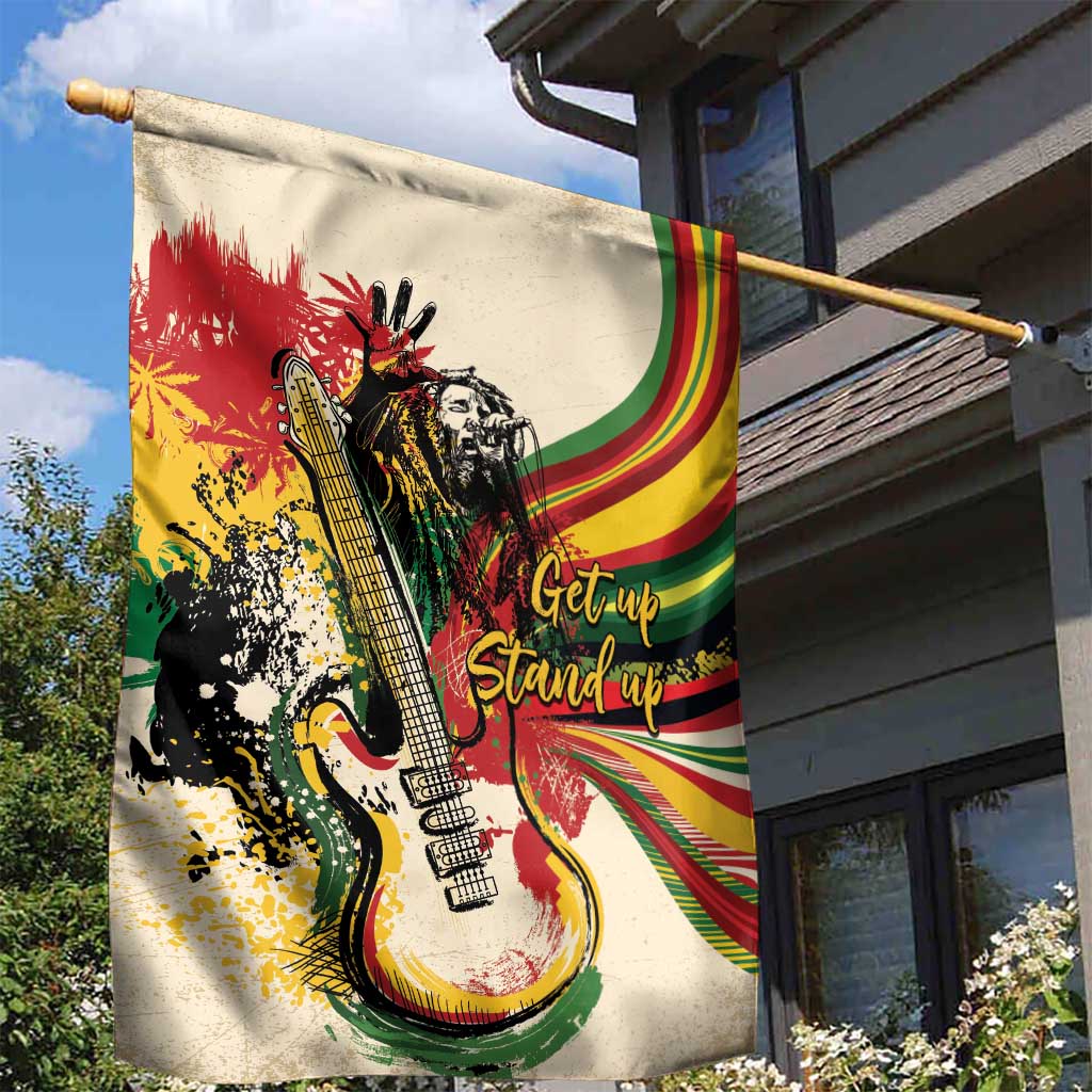 Reggae Soul B.Marley Grungy Garden Flag Get Up Stand Up - Wonder Print Shop