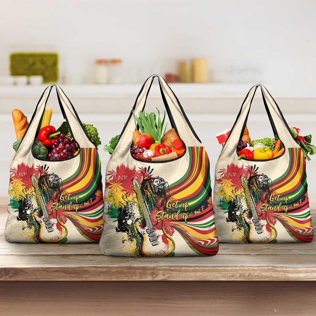Reggae Soul B.Marley Grungy Grocery Bag Get Up Stand Up - Wonder Print Shop