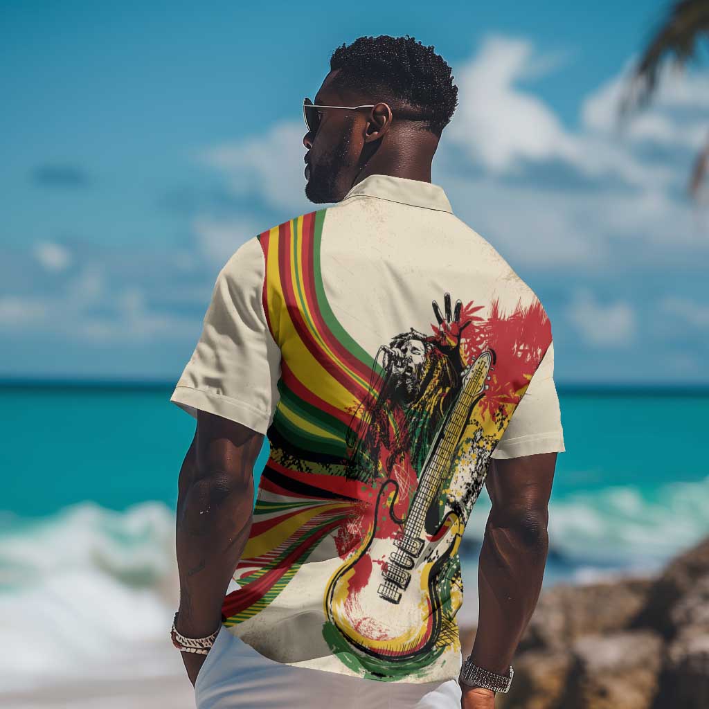 Reggae Soul B.Marley Grungy Hawaiian Shirt Get Up Stand Up - Wonder Print Shop