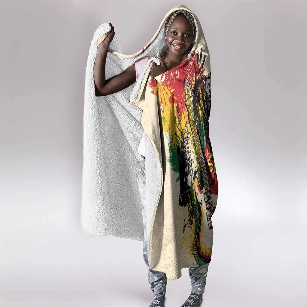 Reggae Soul B.Marley Grungy Hooded Blanket Get Up Stand Up - Wonder Print Shop