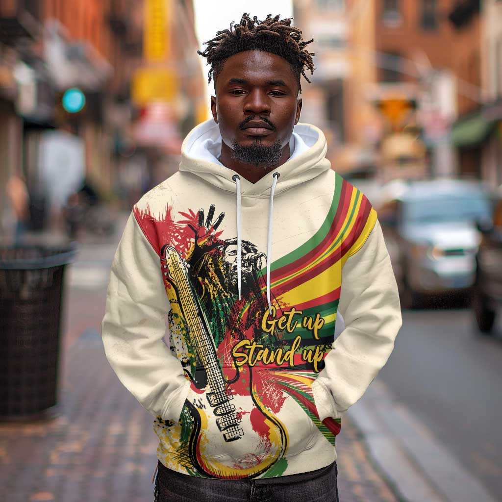 Reggae Soul B.Marley Grungy Hoodie Get Up Stand Up - Wonder Print Shop