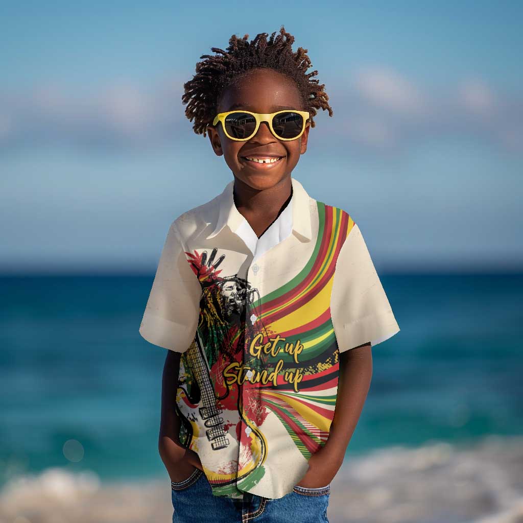 Reggae Soul B.Marley Grungy Kid Hawaiian Shirt Get Up Stand Up - Wonder Print Shop