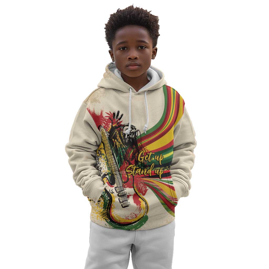 Reggae Soul B.Marley Grungy Kid Hoodie Get Up Stand Up - Wonder Print Shop