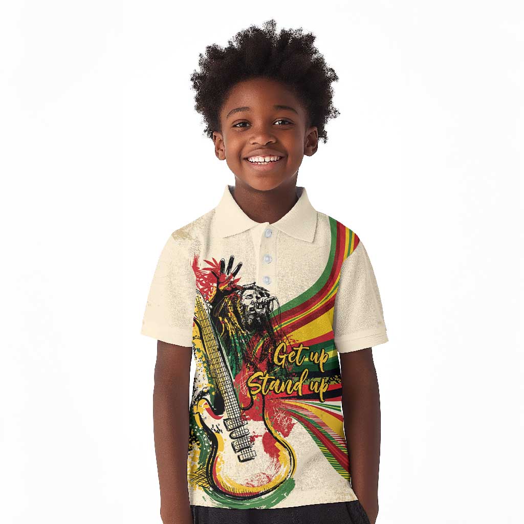 Reggae Soul B.Marley Grungy Kid Polo Shirt Get Up Stand Up - Wonder Print Shop
