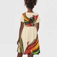 Reggae Soul B.Marley Grungy Kid Short Sleeve Dress Get Up Stand Up - Wonder Print Shop