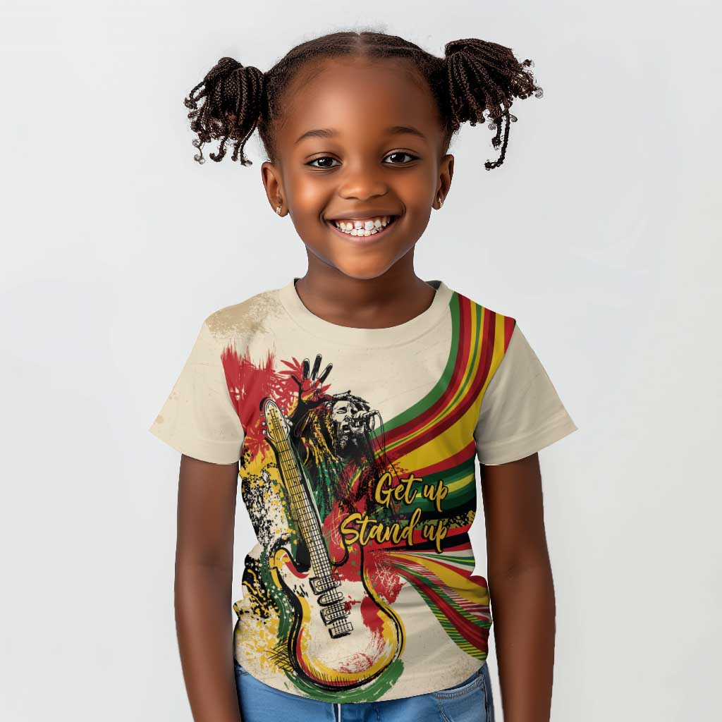 Reggae Soul B.Marley Grungy Kid T shirt Get Up Stand Up - Wonder Print Shop