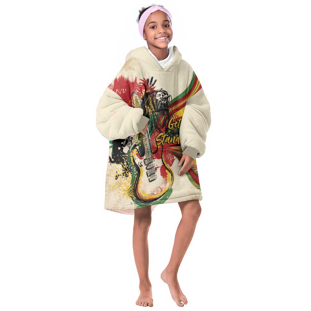 Reggae Soul B.Marley Grungy Kid Wearable Blanket Hoodie Get Up Stand Up - Wonder Print Shop