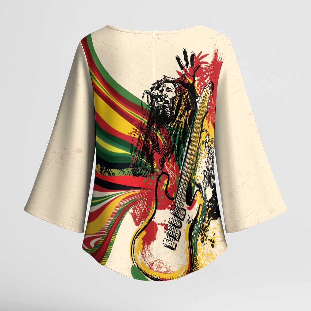 Reggae Soul B.Marley Grungy Kimono Sleeve Blouse Get Up Stand Up - Wonder Print Shop