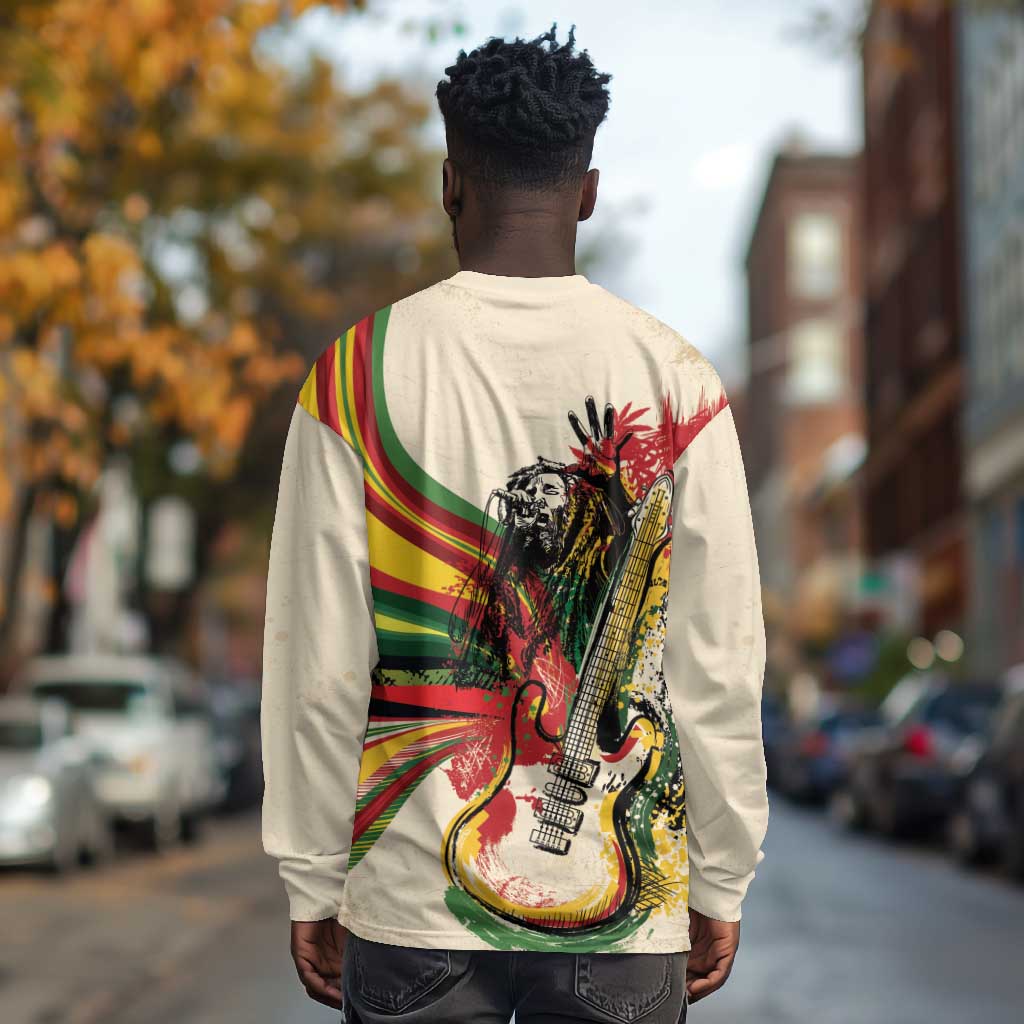 Reggae Soul B.Marley Grungy Long Sleeve Shirt Get Up Stand Up - Wonder Print Shop