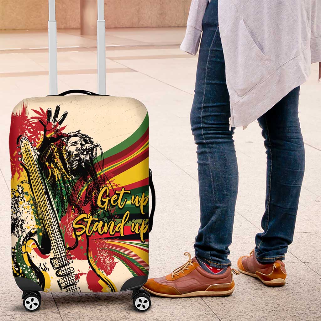 Reggae Soul B.Marley Grungy Luggage Cover Get Up Stand Up - Wonder Print Shop
