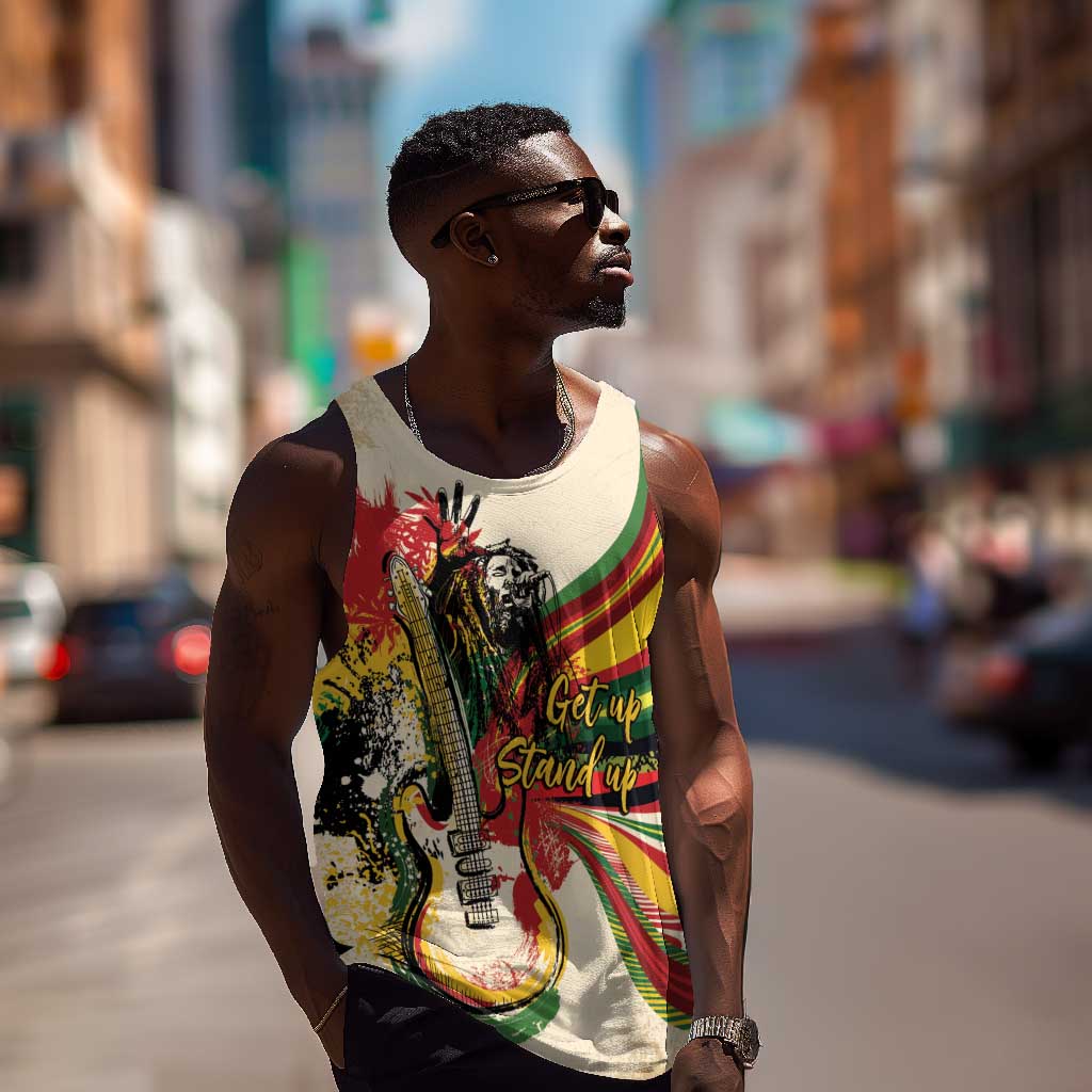 Reggae Soul B.Marley Grungy Men Tank Top Get Up Stand Up - Wonder Print Shop
