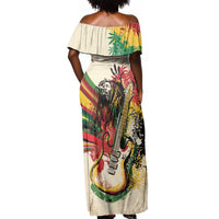 Reggae Soul B.Marley Grungy Off Shoulder Maxi Dress Get Up Stand Up - Wonder Print Shop