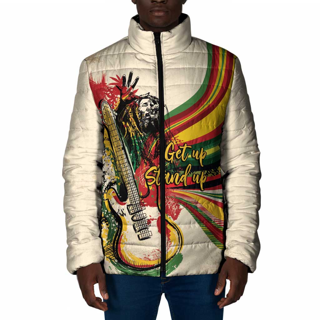 Reggae Soul B.Marley Grungy Padded Jacket Get Up Stand Up - Wonder Print Shop