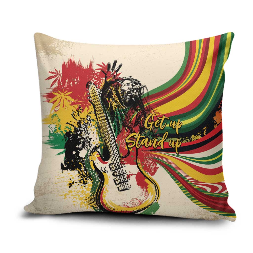 Reggae Soul B.Marley Grungy Pillow Cover Get Up Stand Up - Wonder Print Shop