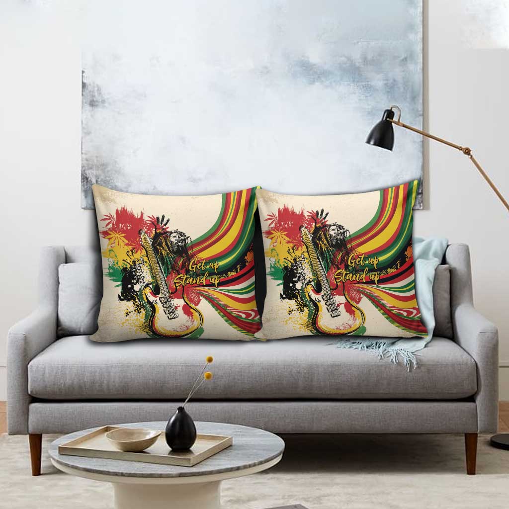 Reggae Soul B.Marley Grungy Pillow Cover Get Up Stand Up - Wonder Print Shop
